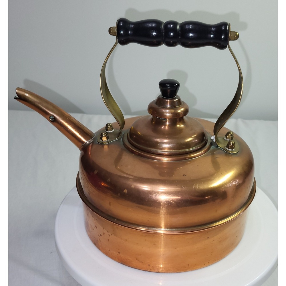Simplex Whistling Tea Kettle Solid Copper 400709-402190 Made In England Vintage